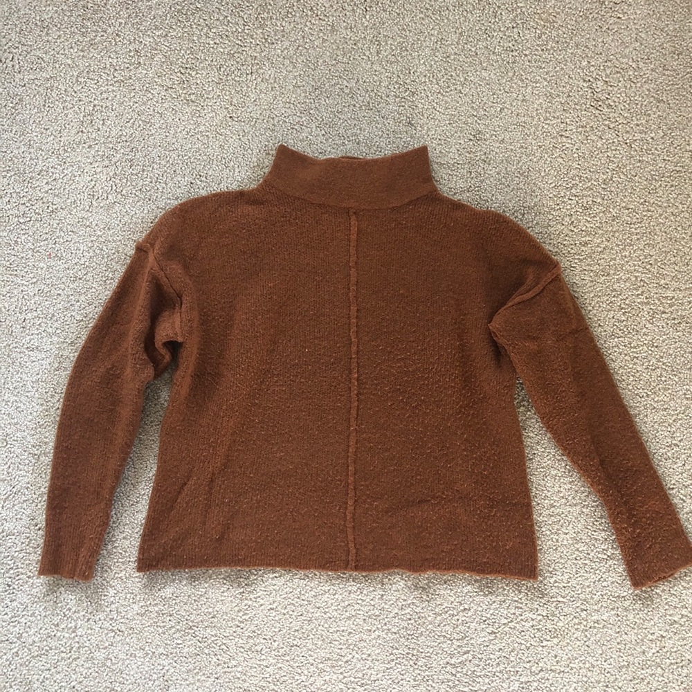 Universal Thread Brown Ribbed Mock Neck Sweater Fall Cozy Y2K S